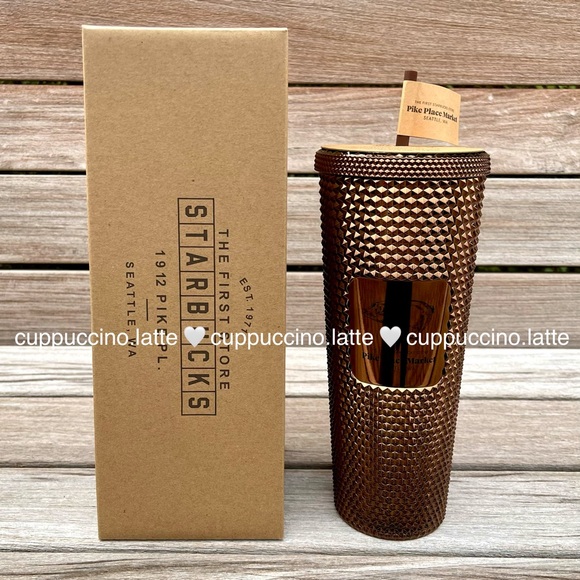 🤎NEW✨Starbucks Pike Place Market Bronze Mirror ‘Rachel’ Metallic Studded in Box - Picture 3 of 15